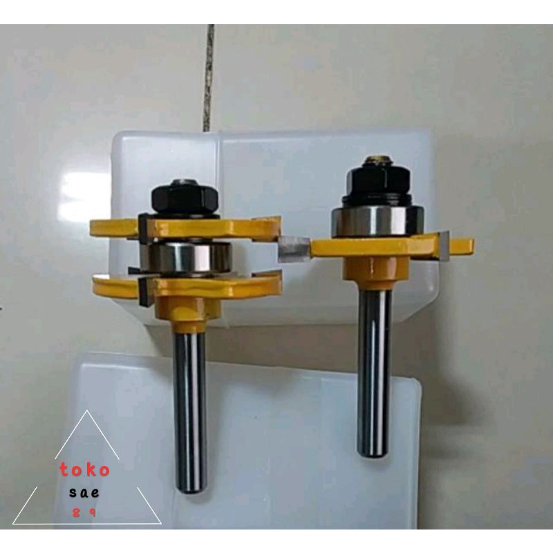 mata profil tongue & groove shanks / mata profil router sambungan panel kayu as 8mm
