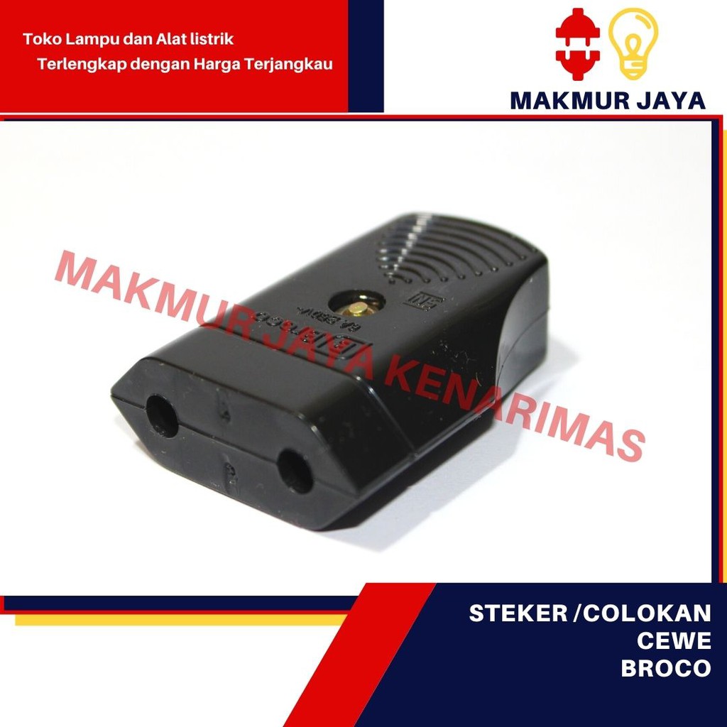 Steker Kontra Broco Gepeng/Colokan Cewe Broco Hitam/Steker Kontra