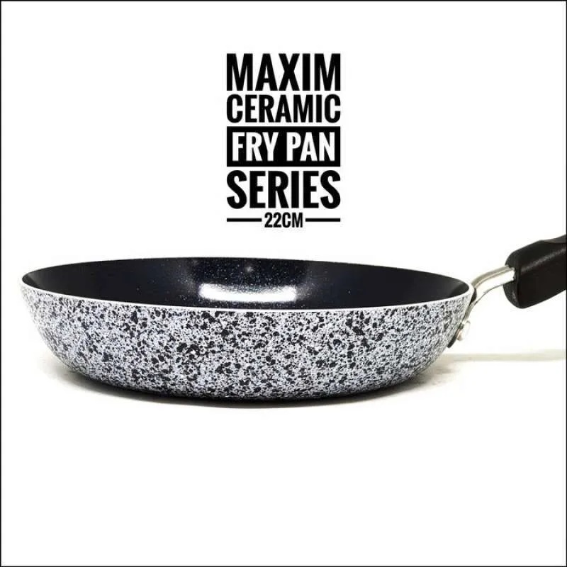 Maxim Neostone  22 Cm Frypan Marble Ceramic Penggorengan Anti Lengket 22 Cm Fry Pan Anti Lengket Penggorengan