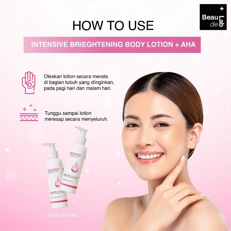 Beaudelab Brightening Body Lotion AHA krem pemutih memutihkan tubuh