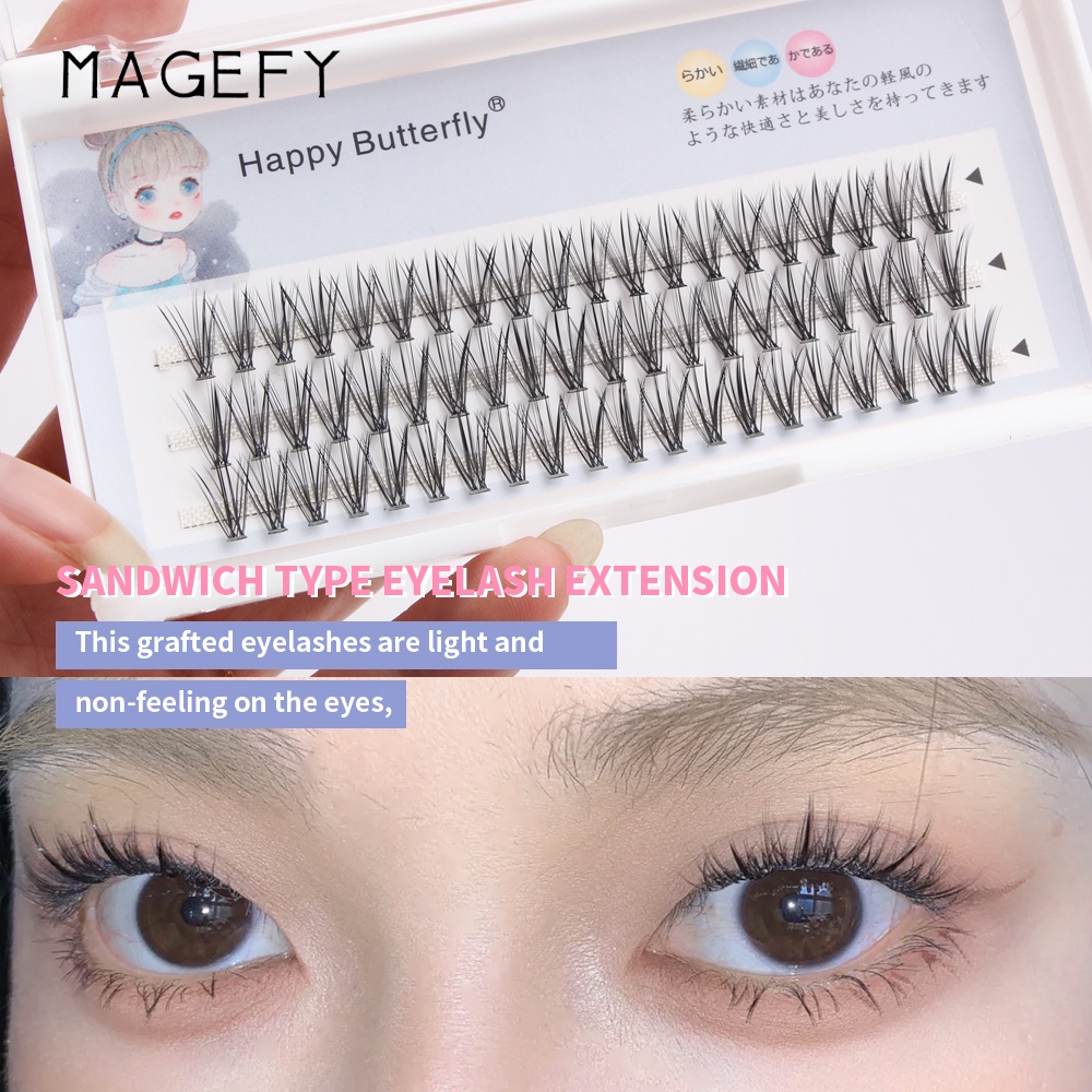 MAANGE Bulu Mata Palsu Tanam Eyelash Extension Ekstensi Alami Tanam Ekstra Alami Untuk Lembut 7163