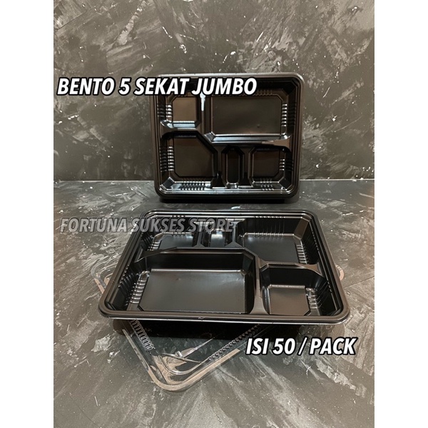 [ADA HARGA GROSIR] ISI 50set - Mika Bento 5 Sekat Jumbo - Bento Box 5 Sekat Jumbo - Nasi Kotak