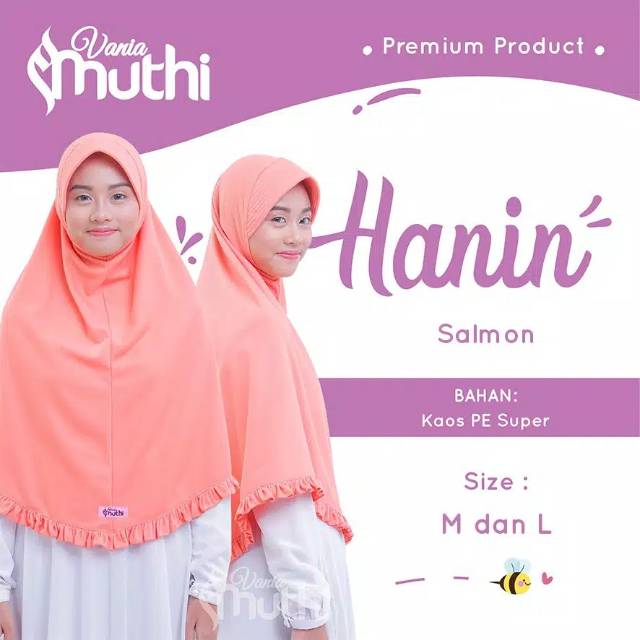 Jilbab HANIN Vania Muthi Curly Size M (SD-SMP) dan L (SMP-SMA) - Hijab Remaja - Jilbab Sekolah