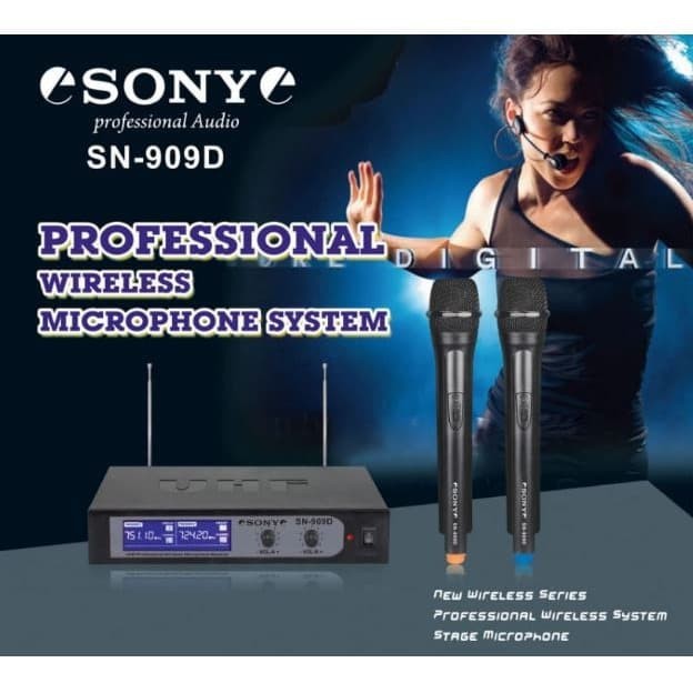 Mic Microfon karaoke Wireless Tanpa Kabel SONY sn 909D suara bagus isi 2pcs promo