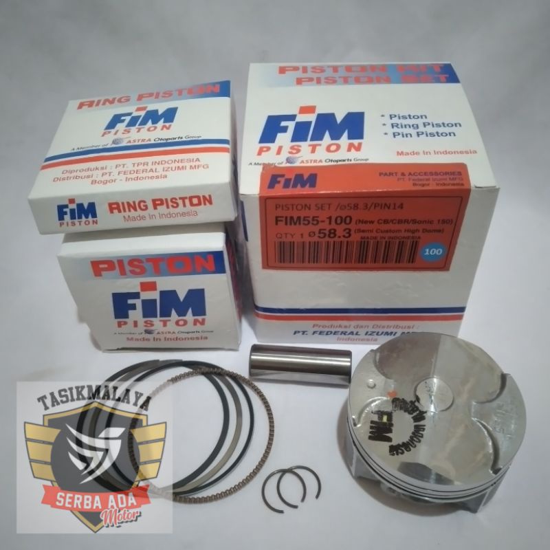 PISTON KIT SEHER KIT FIM 55 SEMI CUSTOM PEN 14 SONIC NEW, GTR 150, CB150R NEW