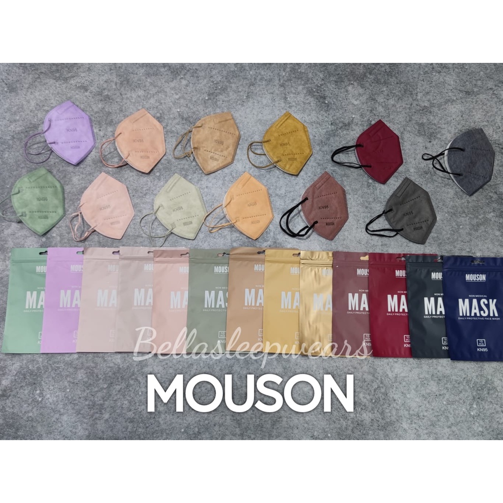 PER PACK 10 PC - MASKER KN95 5PLY MOUSON EMBOS 10 WARNA WARNI &amp; MIX