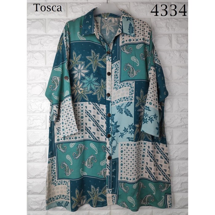 Diskon Kemeja Wanita Motif Batik Bahan Rayon