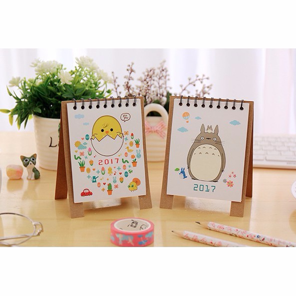 Kalender Duduk Mini Superman, Molang, Totoro, Telur 2017