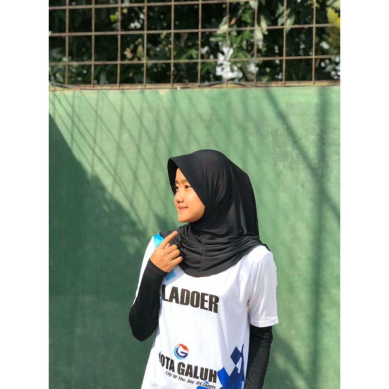 Hijab Alea Instan Hijab Bergo Sport Olahraga Size L Jersey Premium-3