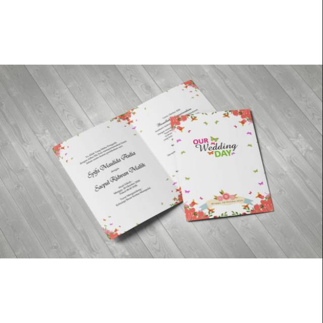 Undangan Pernikahan Custom Desain Floral/Undangan Unik/Undangan Nikah/Undangan Kekinian