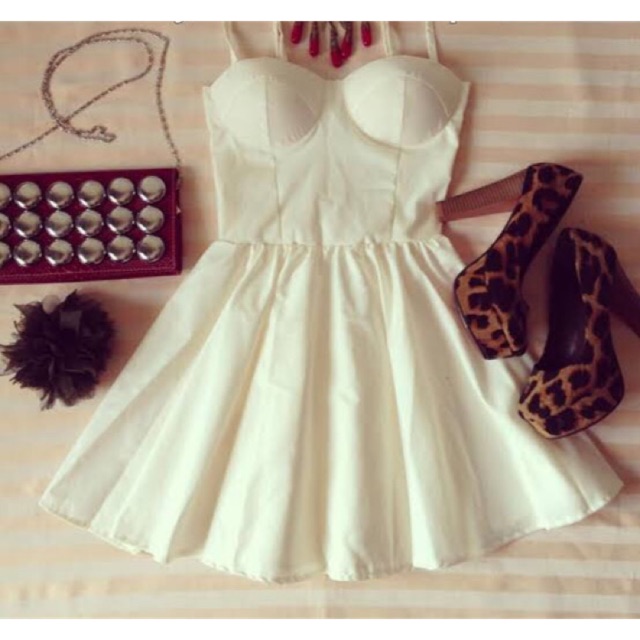 Vintage White Bustier Dress - European Style - Imported Product