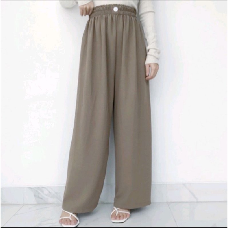 CELANA HW KULOT highwaist PANJANG DGN KANCING DAN PINGGANG TINGGI TERBARU-3