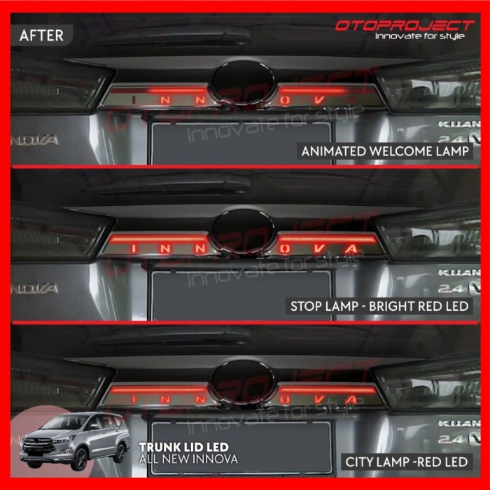 Trunk Lid Belakang All New Innova 2016 Model Elite Smoke