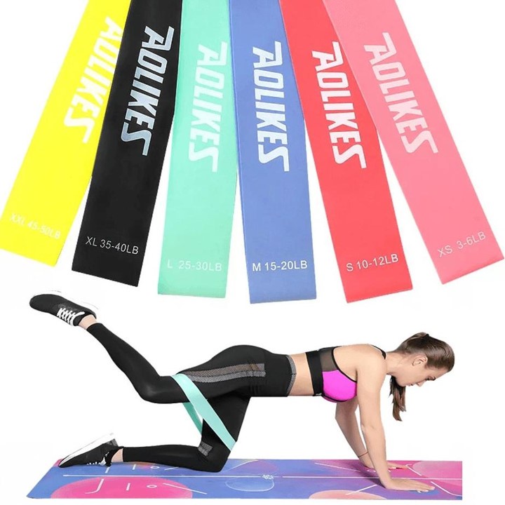 Aolikes Elastic Rubber Resistance Band Karet Olahraga Gym Pilates Yoga