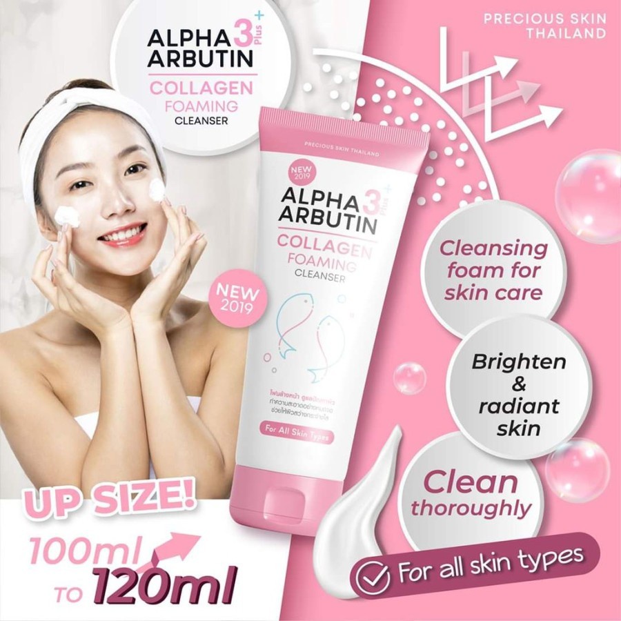 Alpha Arbutin Collagen Foaming Cleanser Sabun Cuci Muka Original BPOM