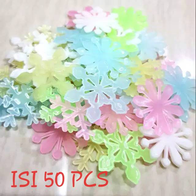 IMURA | Fosfor bintang isi 100 pcs, salju isi 50 pcs - Little Star Snowflake Glow in the dark