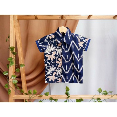 Kemeja Batik Anak Kombinasi Wonogiren By Rayhan Batik
