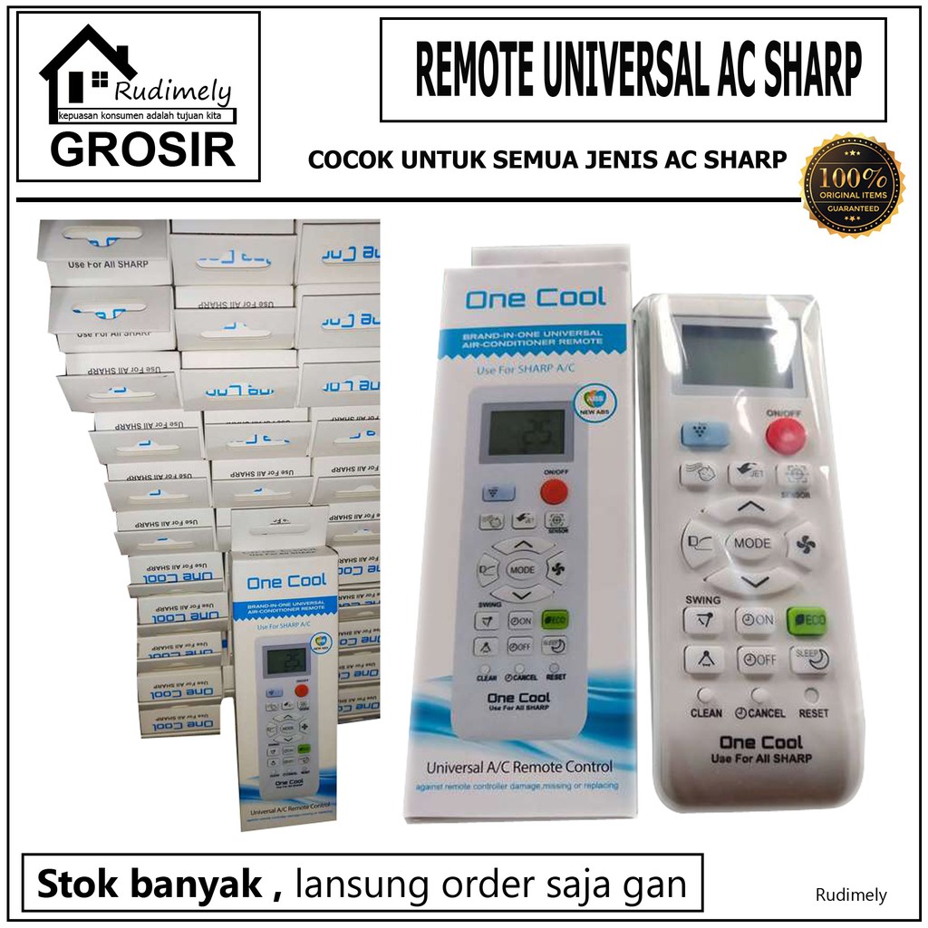 GROSIR REMOT /REMOTE AC UNIVERSAL SHARP-UNTUK SEMUA JENIS AC SHARP MEREK ONE COOL