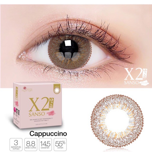 Softlens X2 Sanso Color NORMAL &amp; MINUS 0.50 - 3.00 + FREE LENSCASE - KASIMURA