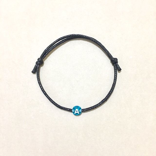 Allside Gelang tali / Gelang Gypsy / Gelang Boho simple black ( inisial A-Z)