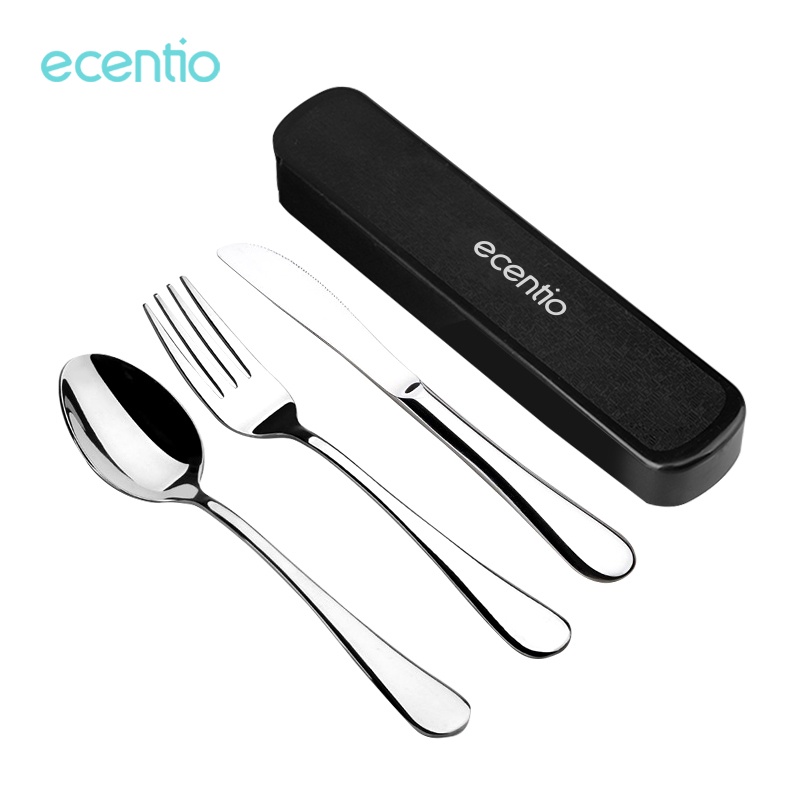 ecentio Sendok Makan Stainless Alat Makan Peralatan Makan Set 3pcs Pisau Garpu Dan Sendok