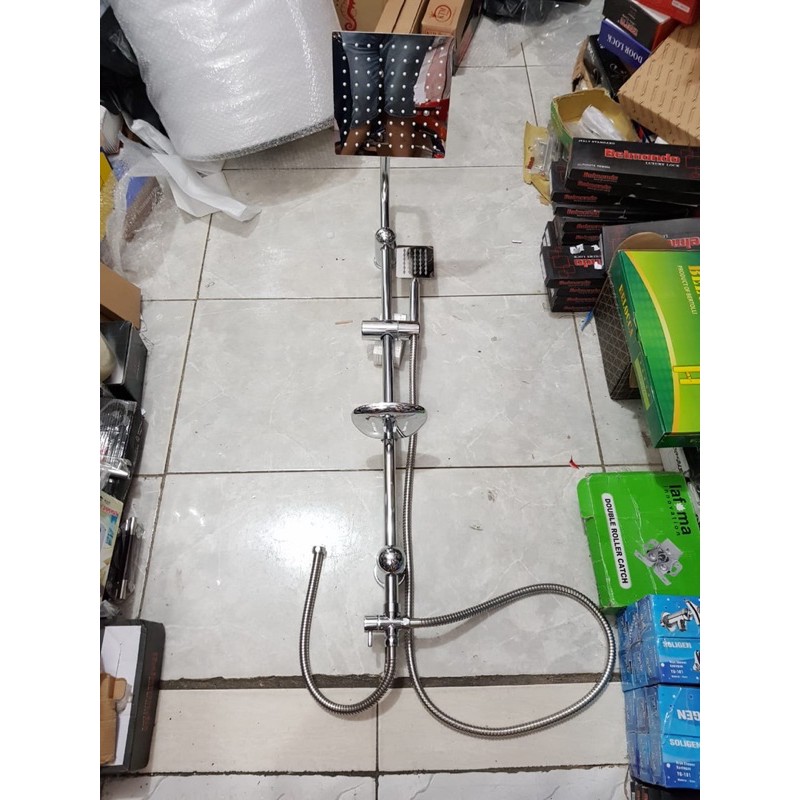 Paket shower tiang set coulomn stainless dan kran cabang