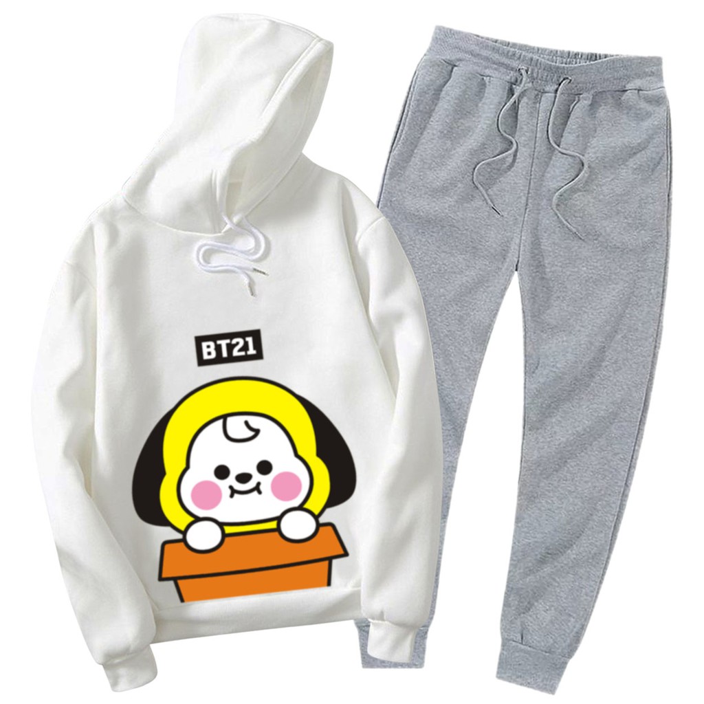 BESS - Setelan Hoodie Wanita Murah / Setelan Hoodie + Jogger Abu - CIMY BW