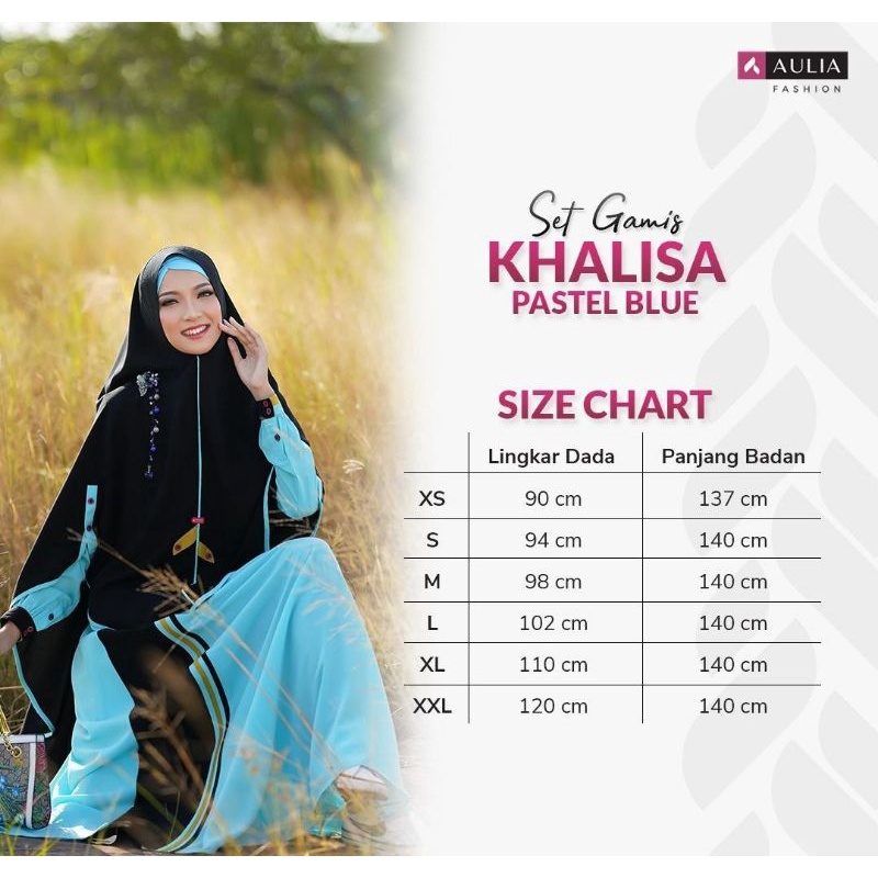 AULIA FASHION set gamis KHALISA PASTEL BLUE