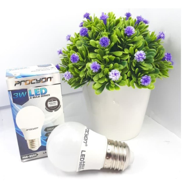 Lampu led Procyon 3 watt warm white / white procyon led 3w bulb warm white ww kuning hangat 3000K