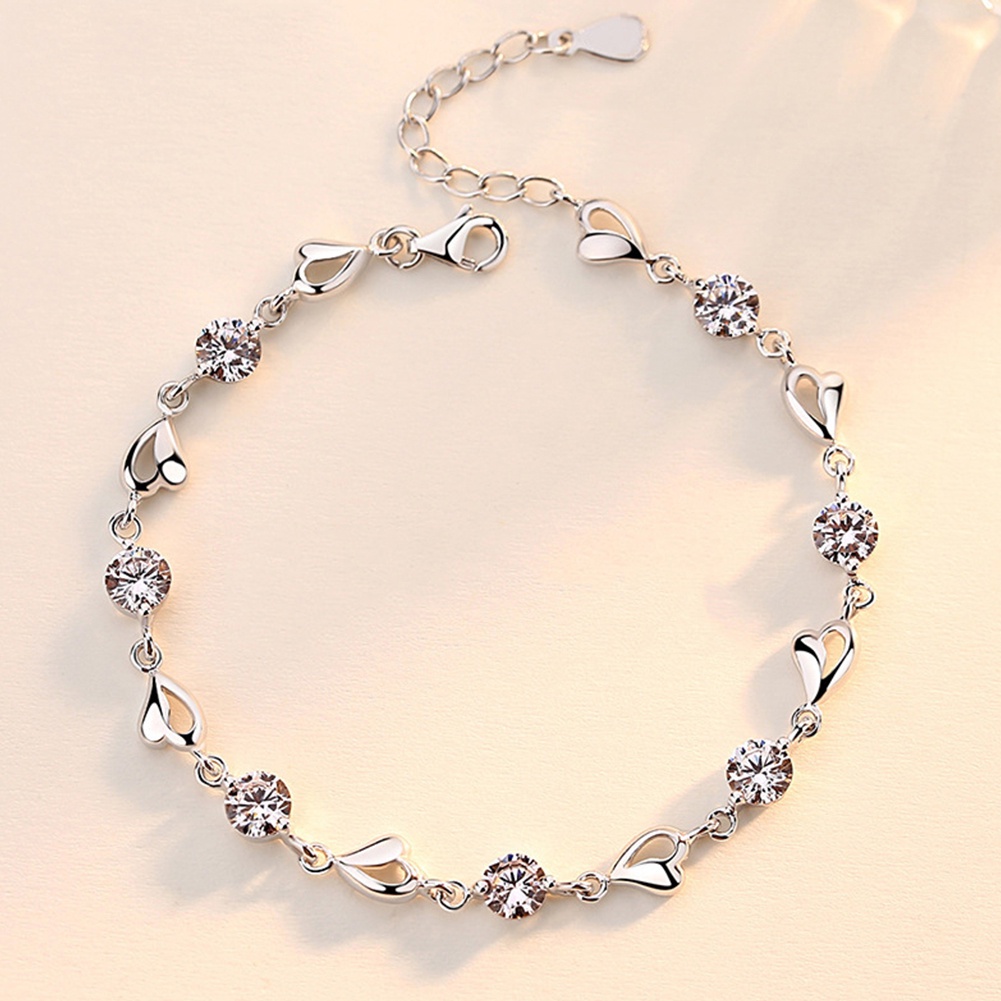 Hu Hu Hu Hu Hu Alat Bantu Pasang Kacamata♡ Gelang Tangan Rantai Liontin Hati Hias Berlian Imitasi Untuk Wanitapestahadiah