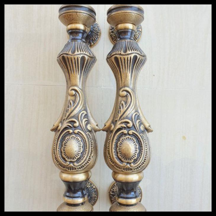 HANDLE PINTU KUNINGAN 35CM MOTIF UKIRAN