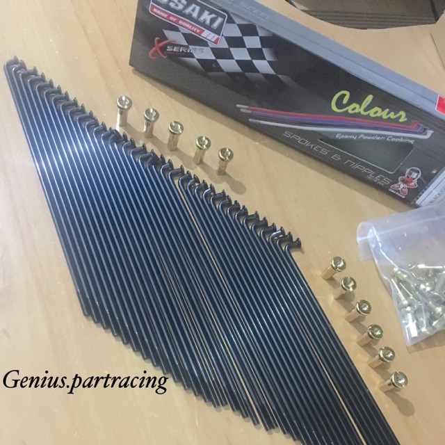 RUJI | JARI-JARI OSAKI HITAM BLACK | GOLD ORIGINAL - VELG MOTOR - AKSESORIS MOTOR