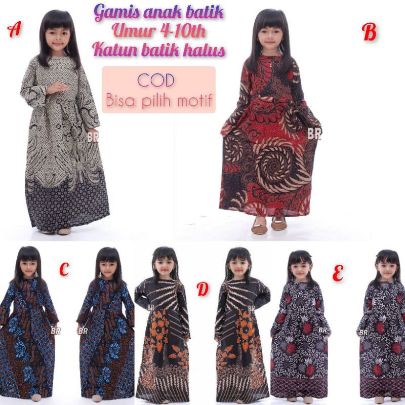 Gamis batik anak perempuan gamis batik anak tanggung gamis batik anak murah