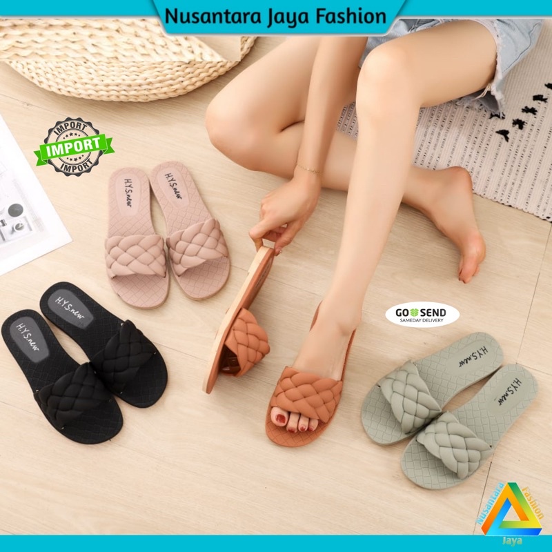 Sandal Slop Wanita Jelly Import Tali Kepang HYS 2063