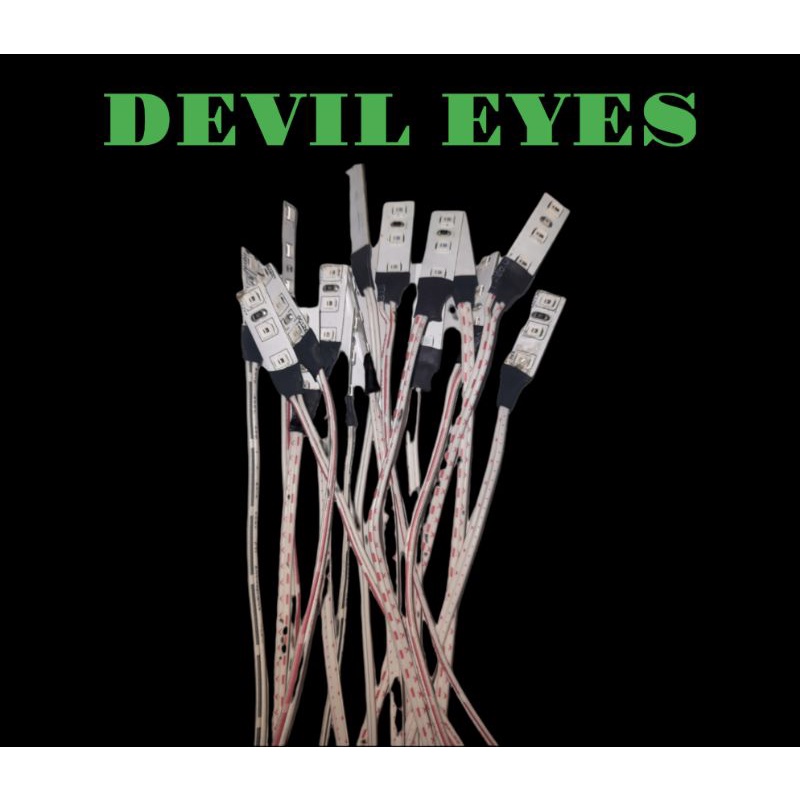 LAMPU ALIS MOTOR 30CM LED DRL FLEKSIBEL TIDAK BINTIK 12V [ 1 BIJI ] BEAT,VARIO,NMAX,PCX,AEROX DLL-Devil eyes hijau