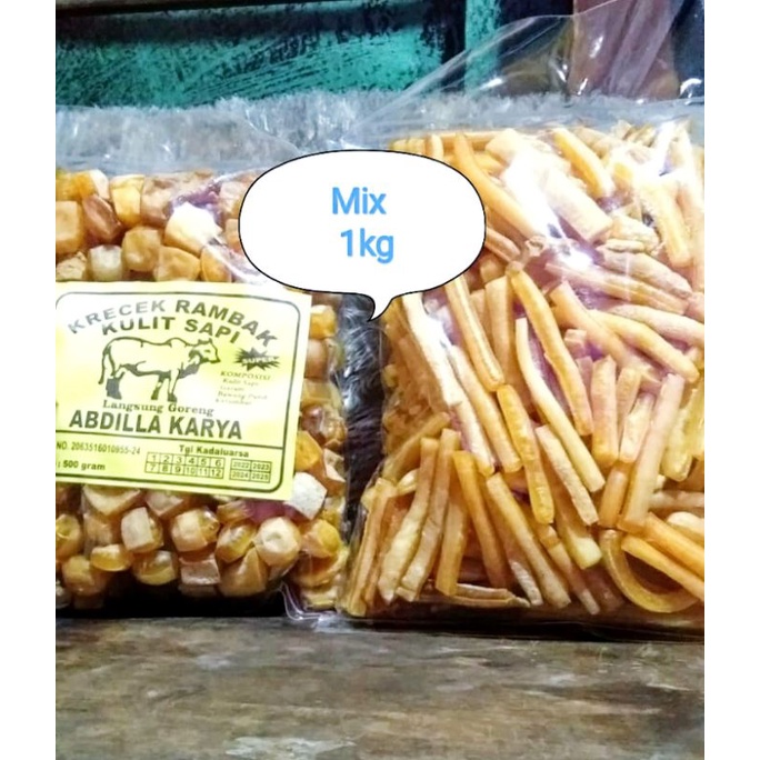 

KRECEK RAMBAK KULIT SAPI MIX(STIK MI × KOTAK) 1Kg