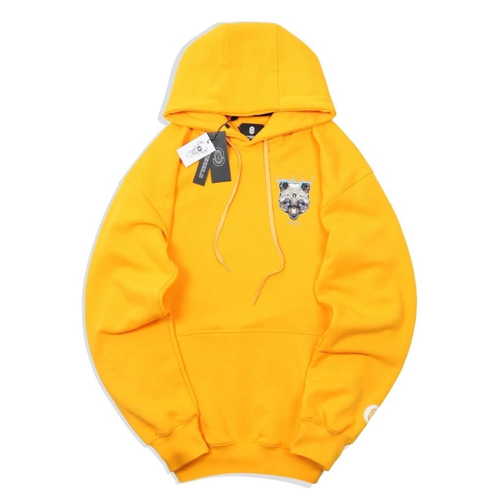 JAKET HOODIE PRIA ANGRY BEAR KUNING / JAKET HOODIE DISTRO MOTIF FULLTAG PREMIUM / HOODIE PRIA MURAH BANDUNG