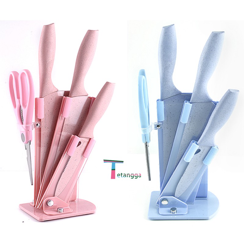 7IN1 Pisau + Talenan Masak Set Bahan Keramik Best Quality Pisau Dapur/Kado Pilihan Pertama/ VS-180