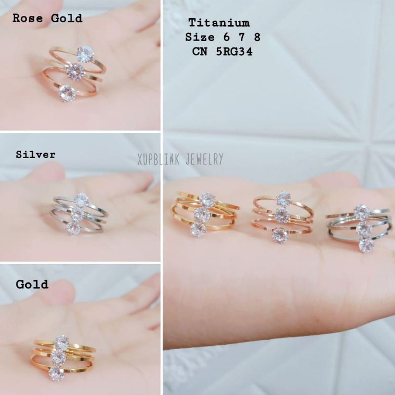 Cincin Titanium Wanita Model Simple Anti Karat