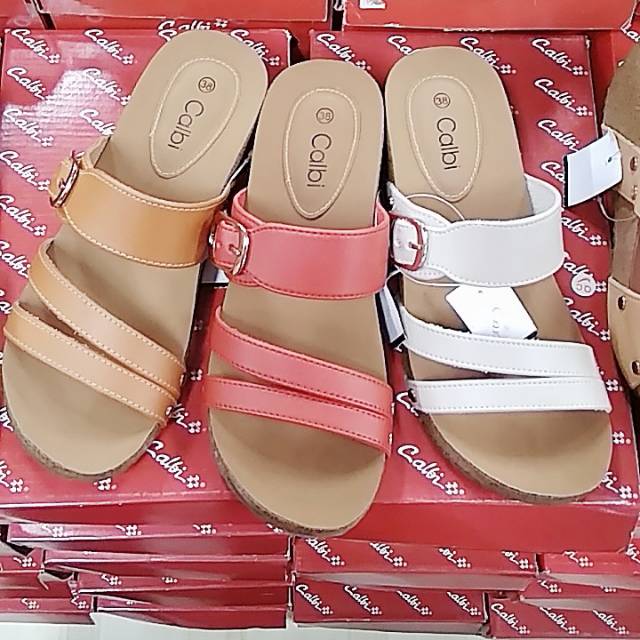 Wedges slop wanita 100% ori calbi