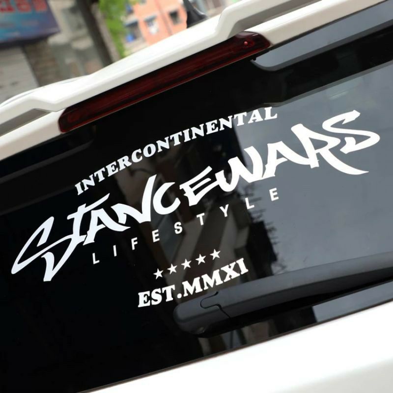 stiker StanceWars, stiker cutting kaca belakang mobil, stiker murah