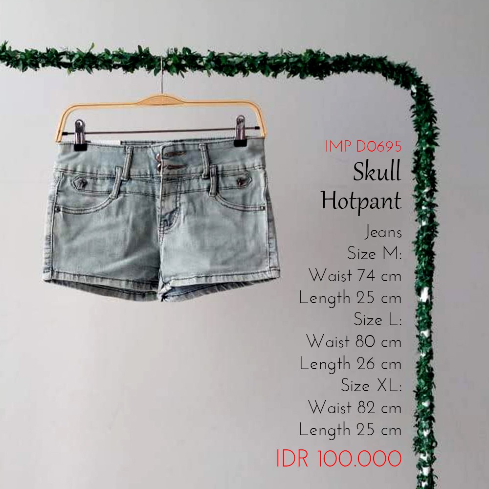 Hotpant Jeans - Skull Hotpant