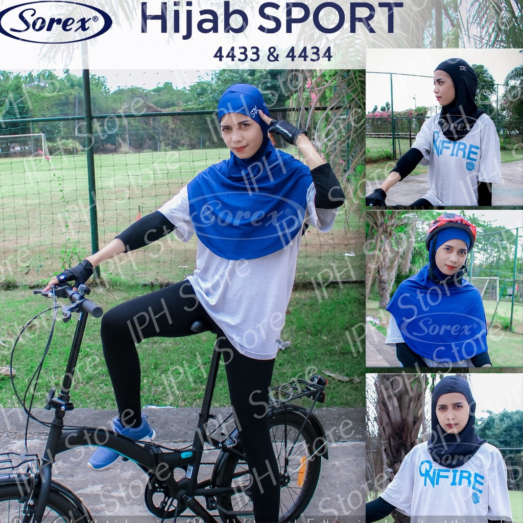 Hijab Sport Full Sorex 4434 (Seamless, Panjang 61cm)