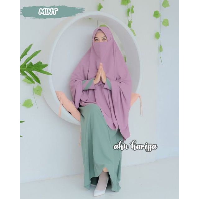 Gamis Set Cadar Aliyah Syari Original Aku Karissa berlabel free cadar COD