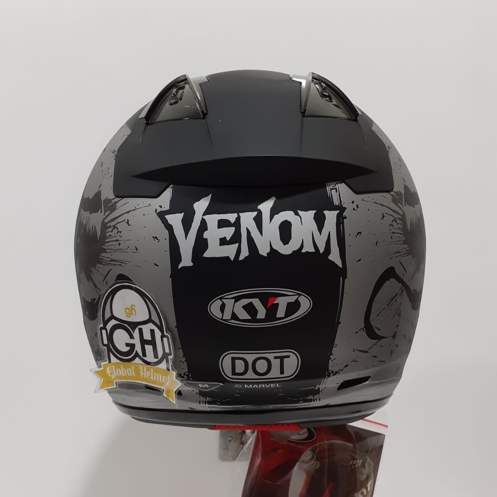 HELM HALF FACE KYT DJ MARU KYT DJMARU MOTIF VENOM SE BLACK DOFF SILVER