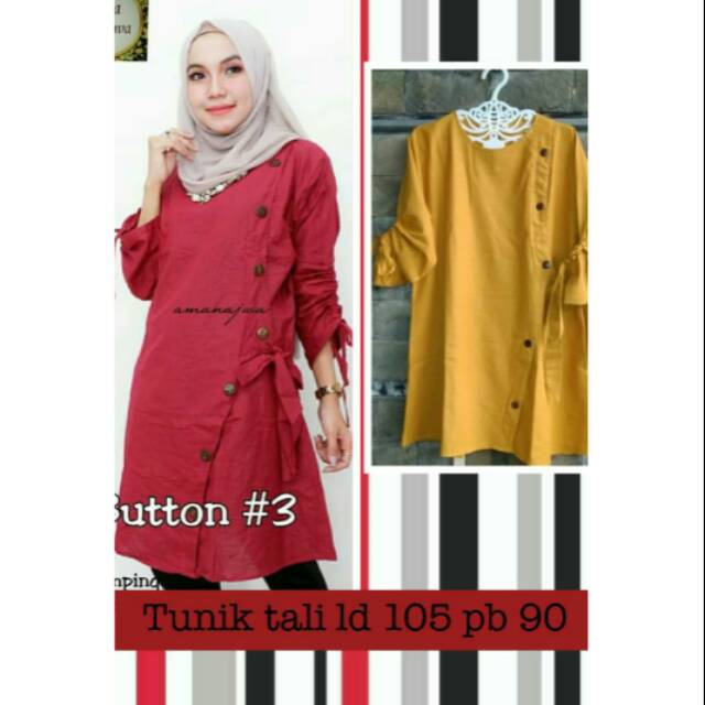 Tunik katun rami tali samping