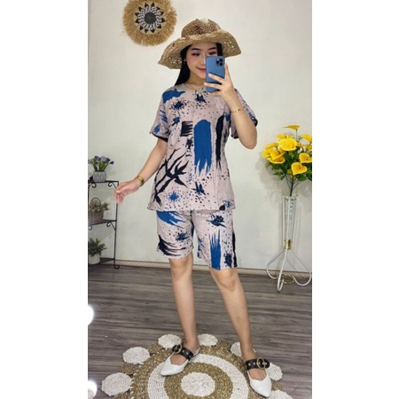 setelan pendek wanita bahan rayon adem/ babydol viral murah/ setelan busui