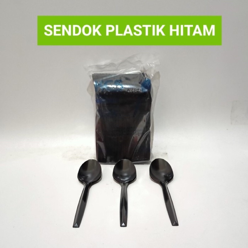 SENDOK MAKAN PLASTIK WARNA HITAM