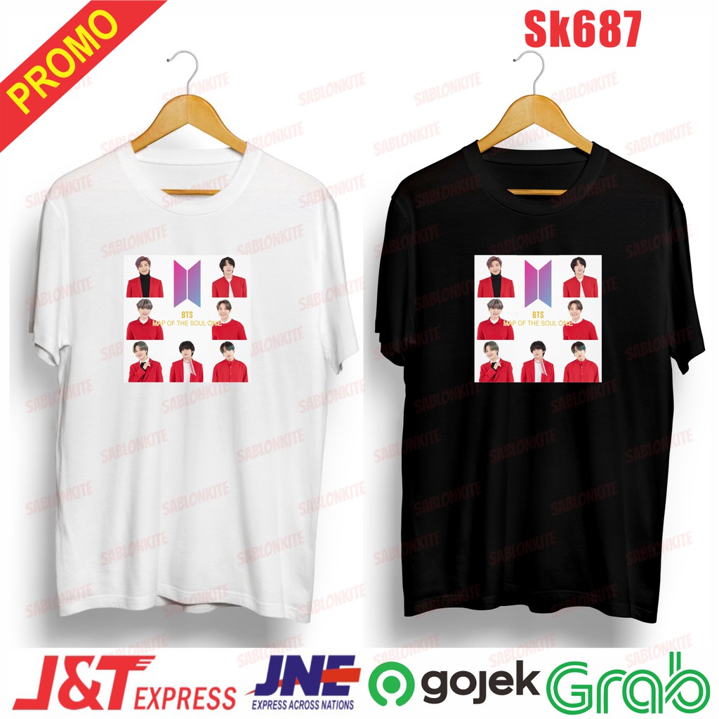 MURAH!!! KAOS KPOP MEMBER FOTO MAP OF THE SOUL ON : E SK687 UNISEX COMBED 30S