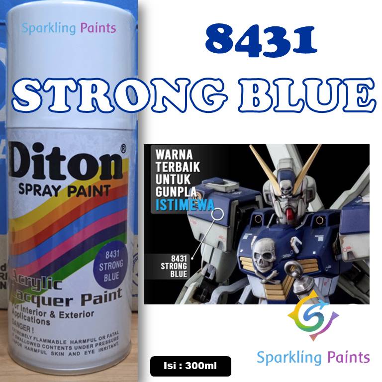 Pilox Diton Strong Blue 8431 300ml Warna Biru Gelap Sepeda Motor Mobil Velg Mesin Helm